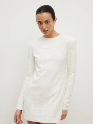 Sukienka z cekinami w kolorze CREM- CONFETTI -L Marsala