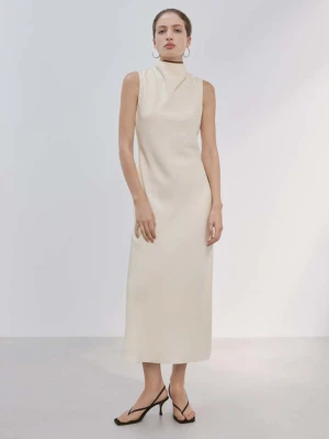 Sukienka z chustą waniliowy - Kobieta - - MANGO