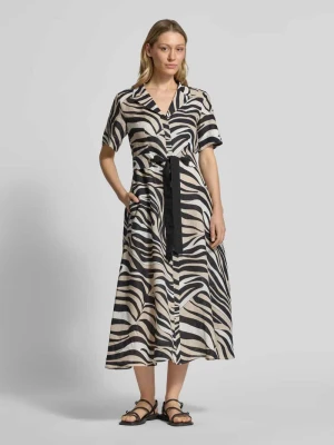 Sukienka z czystego lnu z kołnierzem z połami Model 'SPACCHE' Marella