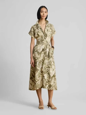 Sukienka z czystego lnu z wiązanym paskiem Lauren Ralph Lauren