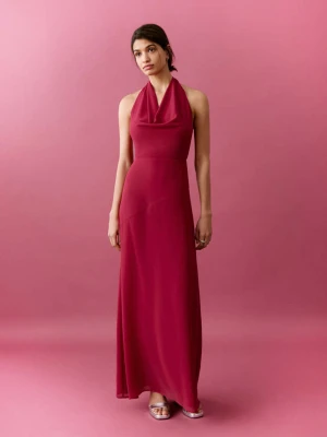 Sukienka z dekoltem halter i odkrytymi plecami czerwony - Dziewczyna - - MANGO TEEN