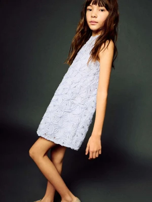 Sukienka z dekoltem halter w kwiaty niebieski - Dzieci - - MANGO KIDS