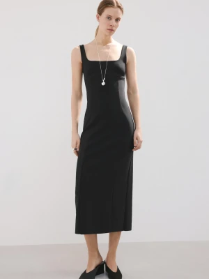 Sukienka z detalem przy dekolcie czarny - Kobieta - - MANGO