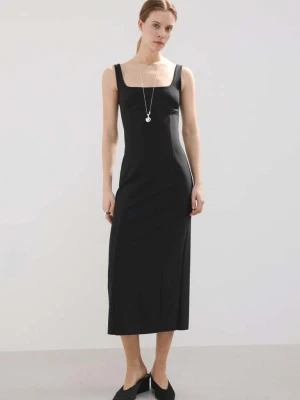 Sukienka z detalem przy dekolcie czarny - Kobieta - - MANGO