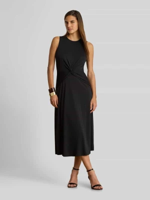 Sukienka z detalem w postaci węzła w talii Lauren Ralph Lauren czarny