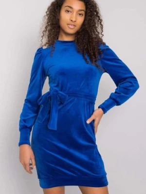 Sukienka z długim rękawem - niebieska mini RUE PARIS