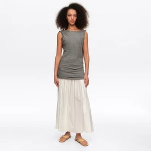 Sukienka z dwóch tkanin bez rękawów szary melanż BIMBA Y LOLA