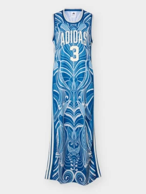 Sukienka z dżerseju Adidas niebieski