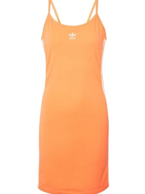 Sukienka z dżerseju adidas Originals koralowy