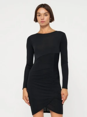 Sukienka z dżerseju Armani Exchange czarny melanż