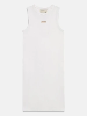 Sukienka z dżerseju Calvin Klein Jeans biały
