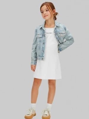 Sukienka z dżerseju Calvin Klein Jeans biały