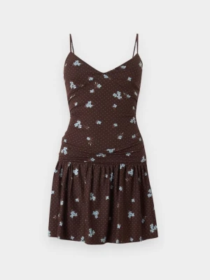 Sukienka z dżerseju Hollister Co. ciemnobrązowy