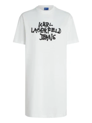 Sukienka z dżerseju KARL LAGERFELD biały