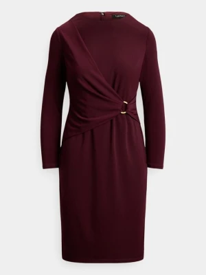 Sukienka z dżerseju Lauren Ralph Lauren bordowy