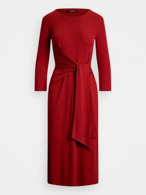 Sukienka z dżerseju Lauren Ralph Lauren ciemnoczerwony