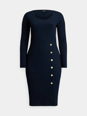 Sukienka z dżerseju Lauren Ralph Lauren granatowy