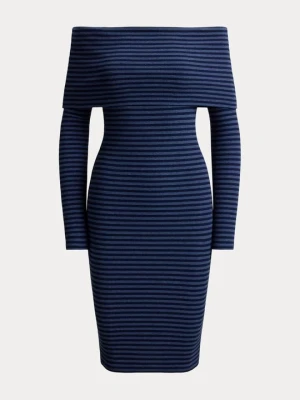 Sukienka z dżerseju Lauren Ralph Lauren granatowy