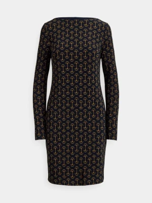 Sukienka z dżerseju Lauren Ralph Lauren granatowy