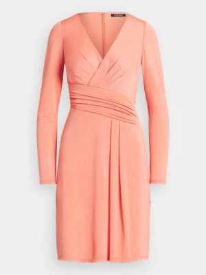 Sukienka z dżerseju Lauren Ralph Lauren koralowy