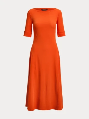 Sukienka z dżerseju Lauren Ralph Lauren pomarańczowy