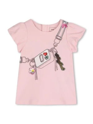 Sukienka z dżerseju MARC JACOBS KIDS jasnoróżowy
