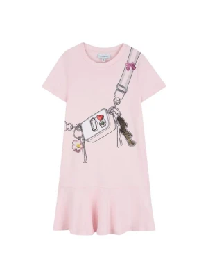Sukienka z dżerseju MARC JACOBS KIDS jasnoróżowy