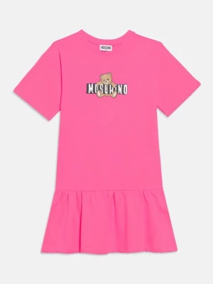 Sukienka z dżerseju MOSCHINO różowy