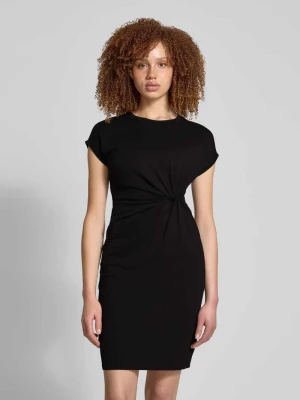 Sukienka z dżerseju o długości do kolan z wiązanym detalem model ‘Faith’ EDITED