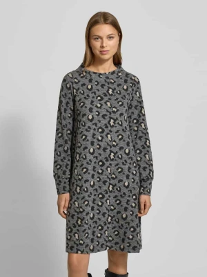 Sukienka z dżerseju o długości do kolan ze wzorem na całej powierzchni MORE & MORE