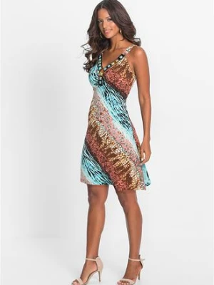 Sukienka z dżerseju o trapezowym kroju bonprix