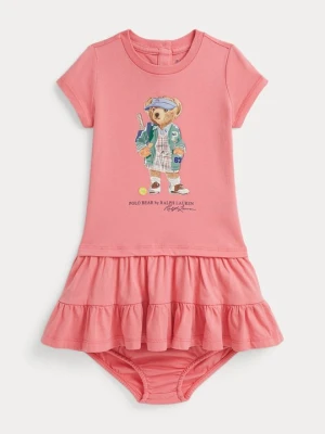 Sukienka z dżerseju Polo Ralph Lauren jasnoczerwony