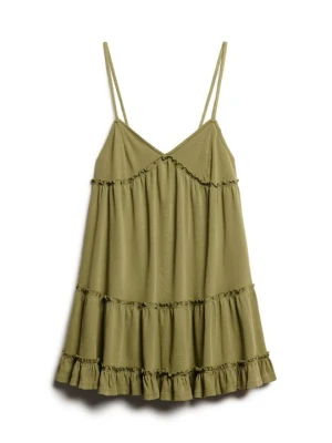 Sukienka z dżerseju Superdry khaki