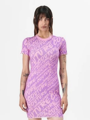 Sukienka z dżerseju Versace Jeans Couture fioletowy