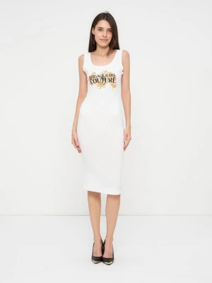 Sukienka z dżerseju Versace Jeans Couture biały