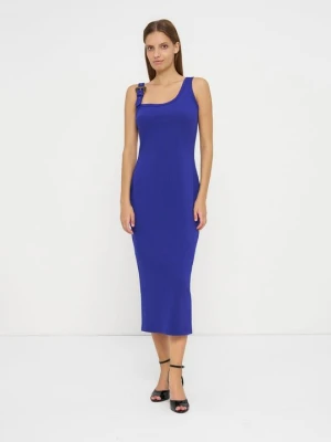 Sukienka z dżerseju Versace Jeans Couture niebieski