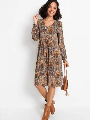 Sukienka z dżerseju w deseń paisley bonprix