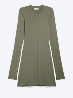 Sukienka z dżerseju Weekday khaki