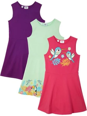 Sukienka z dżerseju z bawełny organicznej (zestaw 3 szt.) bonprix