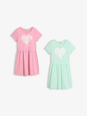 Sukienka z dżerseju z czystej bawełny organicznej (2 szt.) bonprix