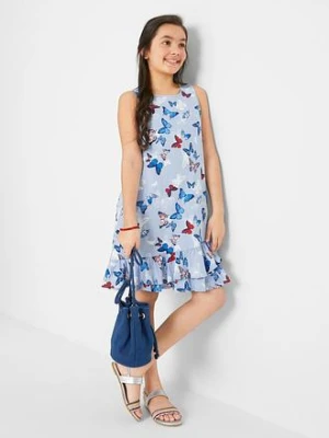 Sukienka z dżerseju z czystej bawełny organicznej, z falbanami bonprix