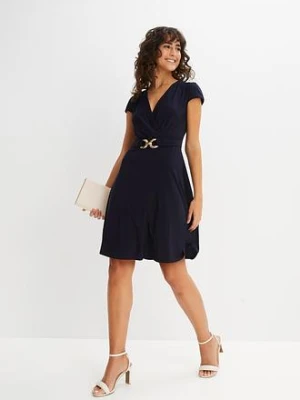 Sukienka z dżerseju z dekoracyjną sprzączką bonprix