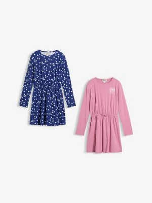 Sukienka z dżerseju z elastycznej mieszanki bawełny organicznej (2 szt.) bonprix