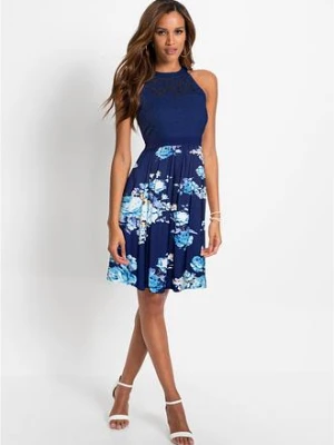 Sukienka z dżerseju z koronką bonprix