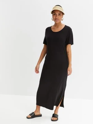 Sukienka z dżerseju, z lejącego materiału z domieszką wiskozy bonprix