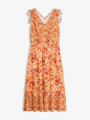 Sukienka z dżerseju z lejącej wiskozy BonPrix beżowy