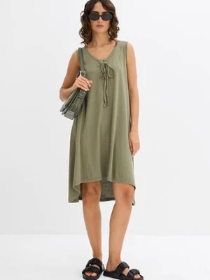 Sukienka z dżerseju ze sznurowaniem bonprix