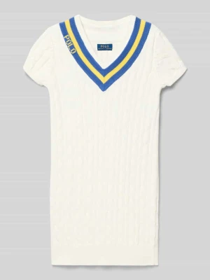 Sukienka z dzianiny do kolan z czystej Bawełny Polo Ralph Lauren Teens