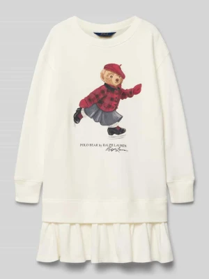 Sukienka z dzianiny dresowej z prążkowanymi wykończeniami Polo Ralph Lauren Teens