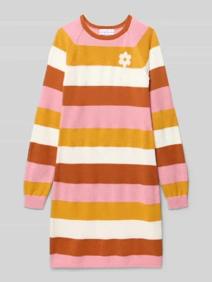 Sukienka z dzianiny o długości do kolan z okrągłym dekoltem model ‘DEDDA’ DANAMADE